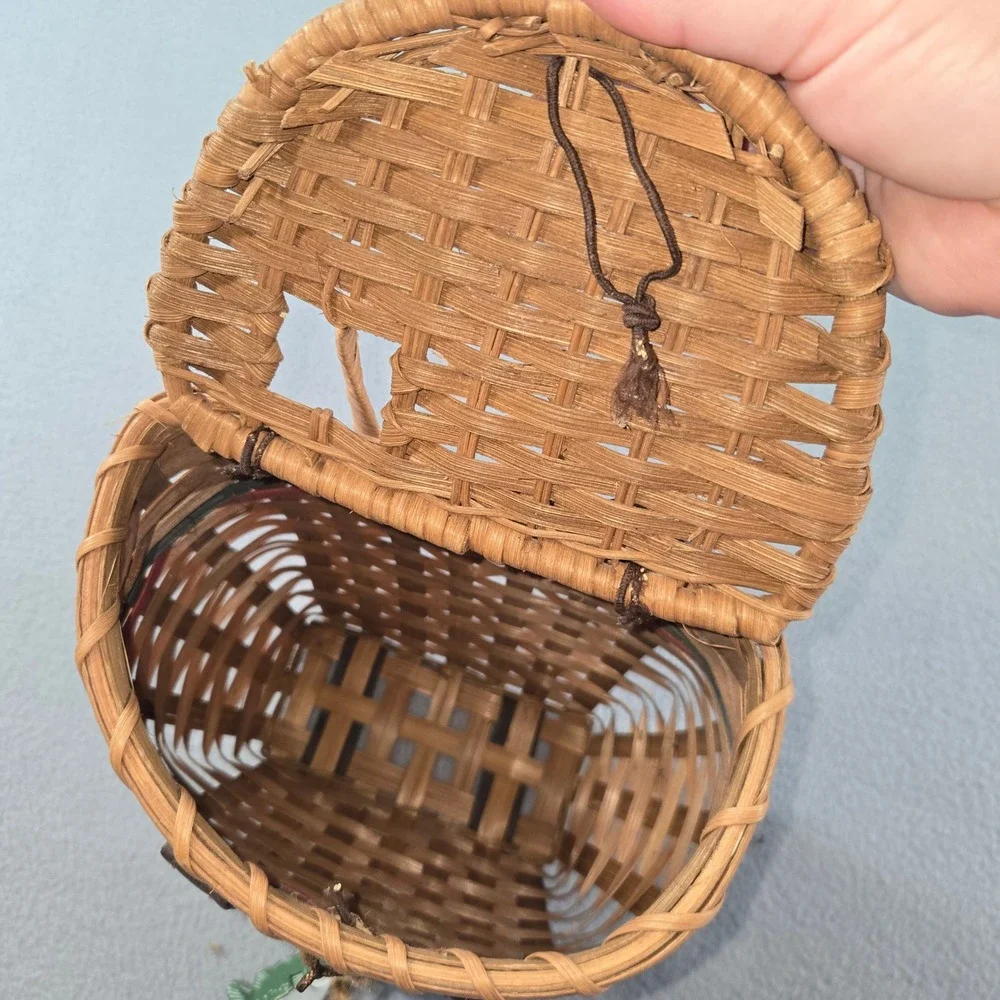 Unbranded Wicker Fishing Creel Basket Unisex OS Brown Rustic Woven Fish Charms